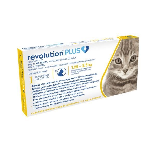 ANTIPARASITARIO GATO REVOLUTION PLUS 1.25 KG - 2.5 KG