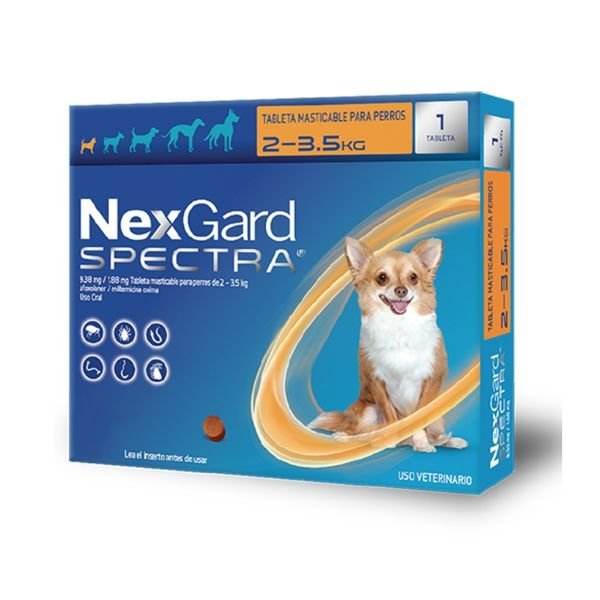 ANTIPARASITARIO NEXGARD SPECTRA 2 - 3.5 KG 1 TABLETA MASTICABLE