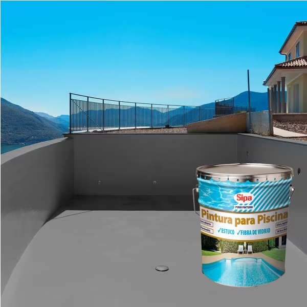 PINTURA PARA PISCINA SIPALAC GRIS HUMO 4 GALÓN BASE ACRÍLICA SECADO RÁPIDO