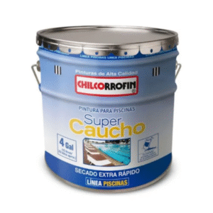 PINTURA PARA PISCINA SUPERCAUCHO CELESTE AGUA TINETA 4 GALÓN BASE SOLVENTE