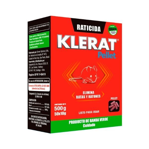 RATICIDA KLERAT PELLETS 500 GR